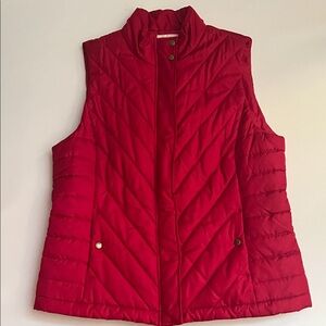 Jones New York Vibrant Red Quilted Vest